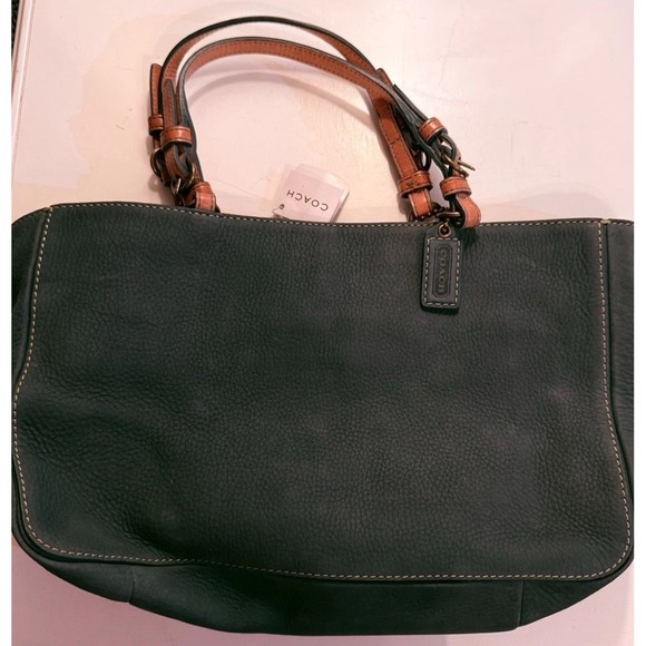 COACH Chelsea Nubuck leather Green Tote Purse Bag‎ C04S-9393 Vintage New W Tags - Picture 4 of 10